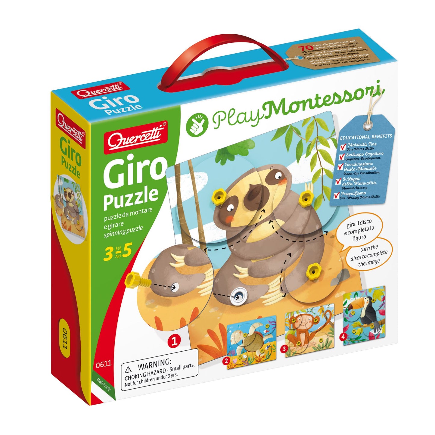 Quercetti 0611 Giro Puzzle Puzzle da montare e girare