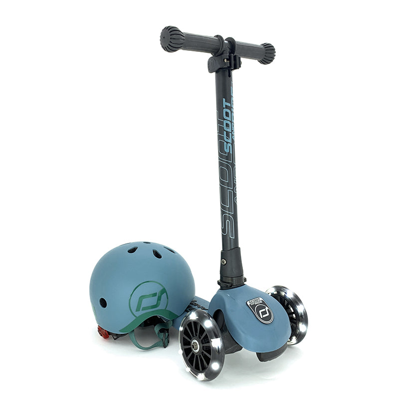 Scoot & Ride - Highwaykick 3 LED Scooter Blu Acciaio - EmotionsToy