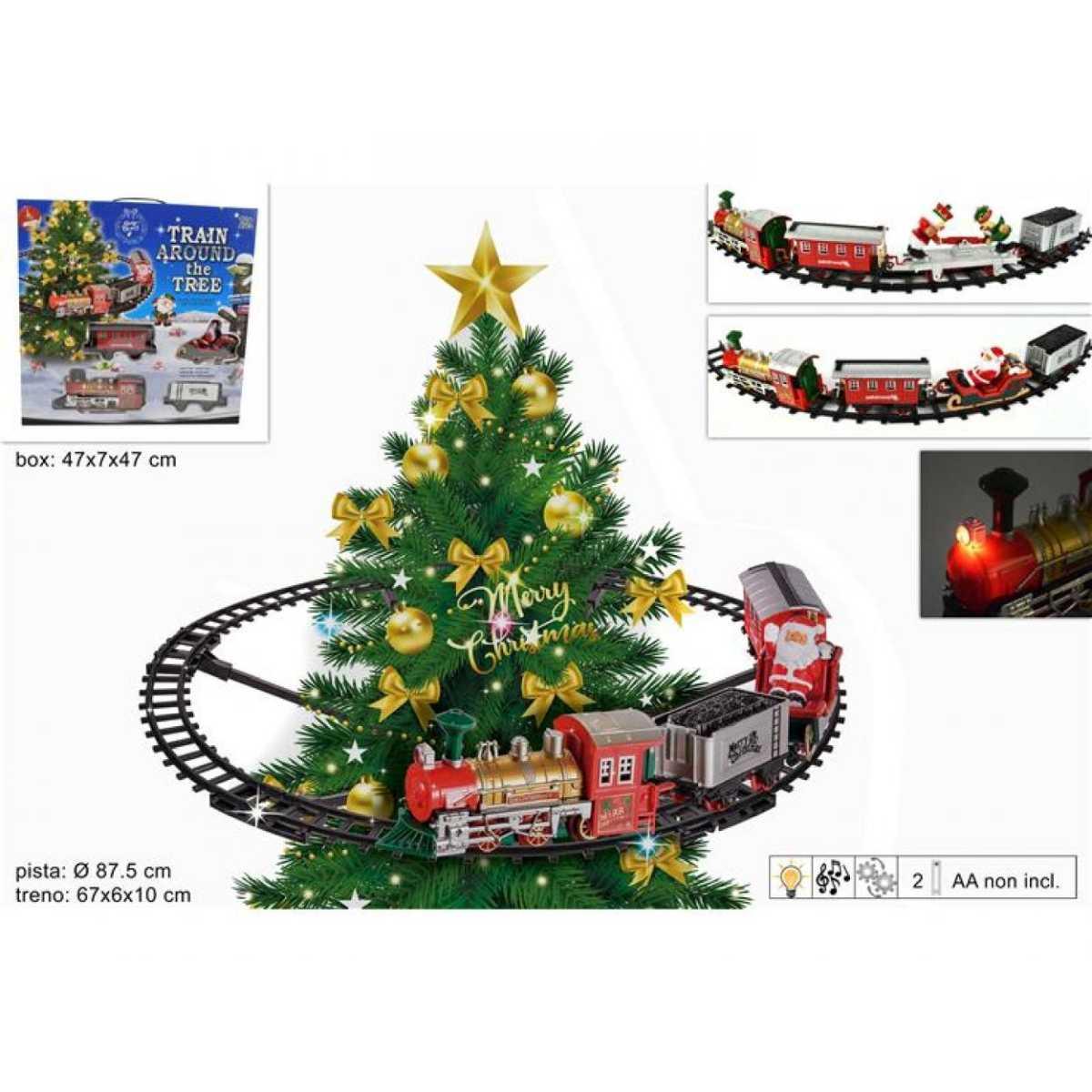 Due Esse 16004351 Treno Natalizio per Albero di Natale con supporto