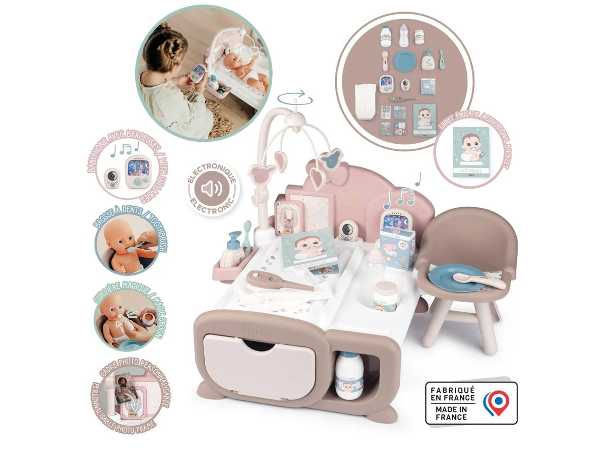 Smoby 20379 Baby Nurse Cocoon Nursery con funzioni elettroniche, fasciatoio, culla, seggiolone