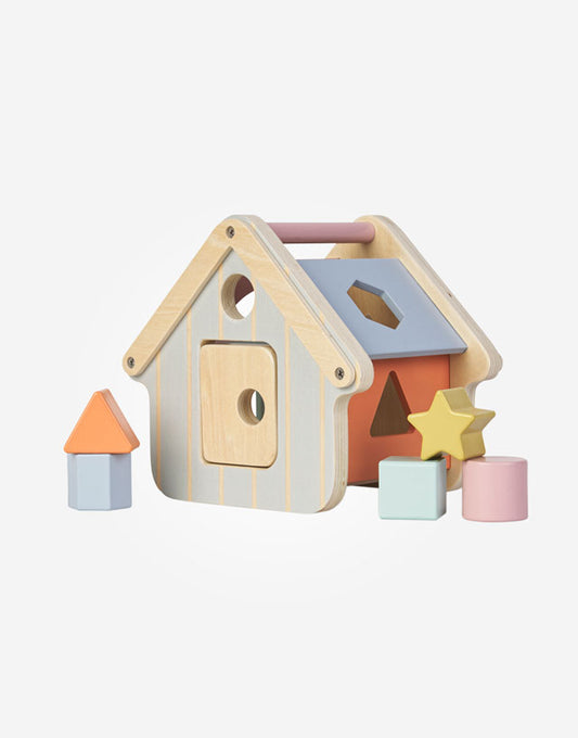 Saro Casetta con forme ad incastro in legno - Emotions Toy