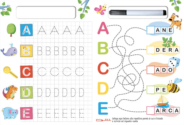 Edizioni del Borgo Imparo le Lettere e le Parole con il libro lavagna - Emotions Toy