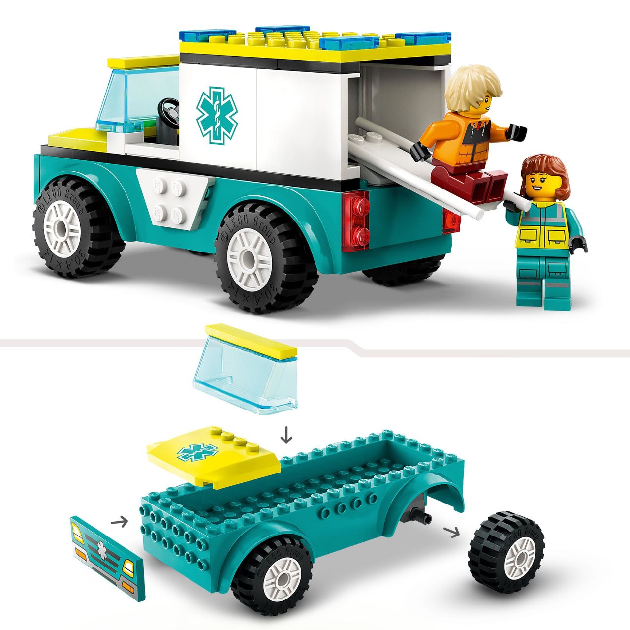 Lego 60403 Lego City Ambulanza di emergenza e snowboarder