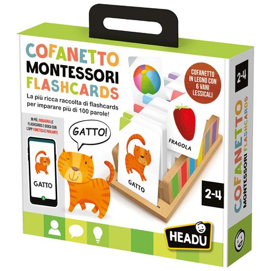 Headu IT59919 Cofanetto Montessori Flashcards