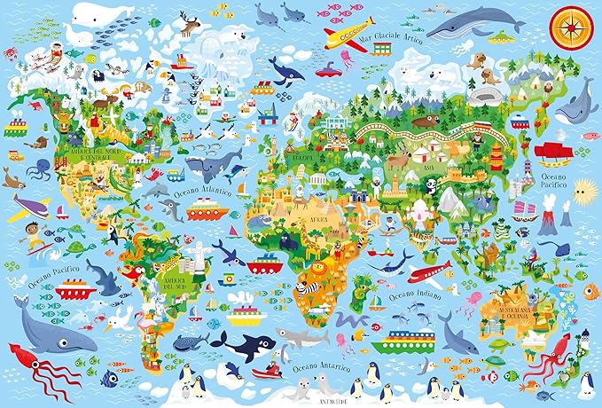 Usborne  Atlante del mondo. Ediz. illustrata. Con puzzle. - EmotionsToy