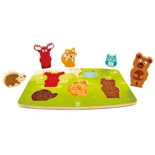 Hape E1621 Puzzle tattile degli animali della foresta