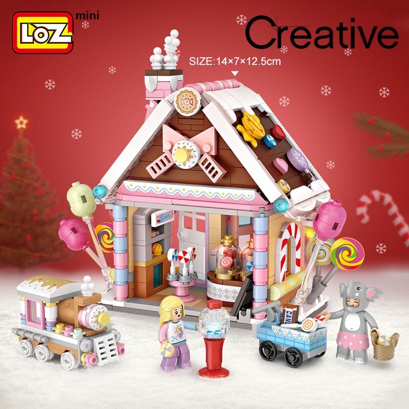 LozBlocks 3894-1224 Set costruzione mini Casetta di Natale Candy