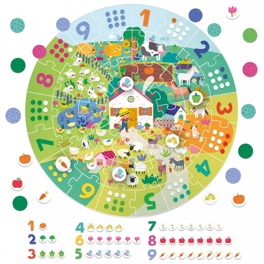 Headu MU55621 Giant Round Puzzle Numbers