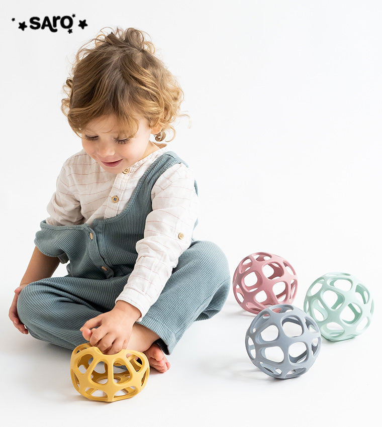 Saro Sfera sensoriale in silicone Blu Nebbia - Emotions Toy