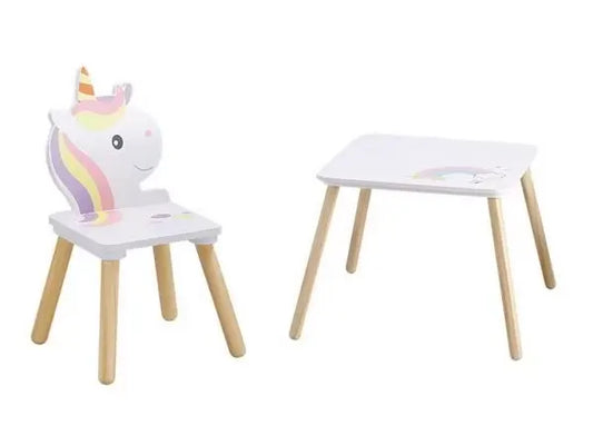 Viga Tavolino con sedia in legno Unicorno