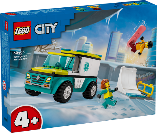 Lego 60403 Lego City Ambulanza di emergenza e snowboarder