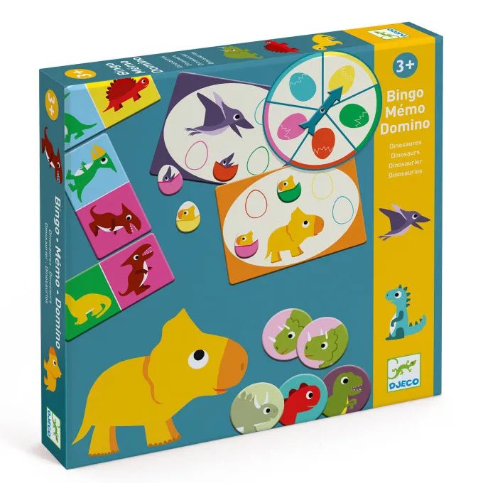 Djeco 3 Giochi educativi con dinosauri - Emotions Toy