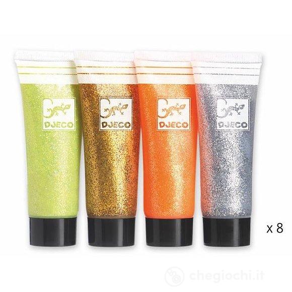 Djeco 8 Tubi Gel con glitter - Emotions Toy