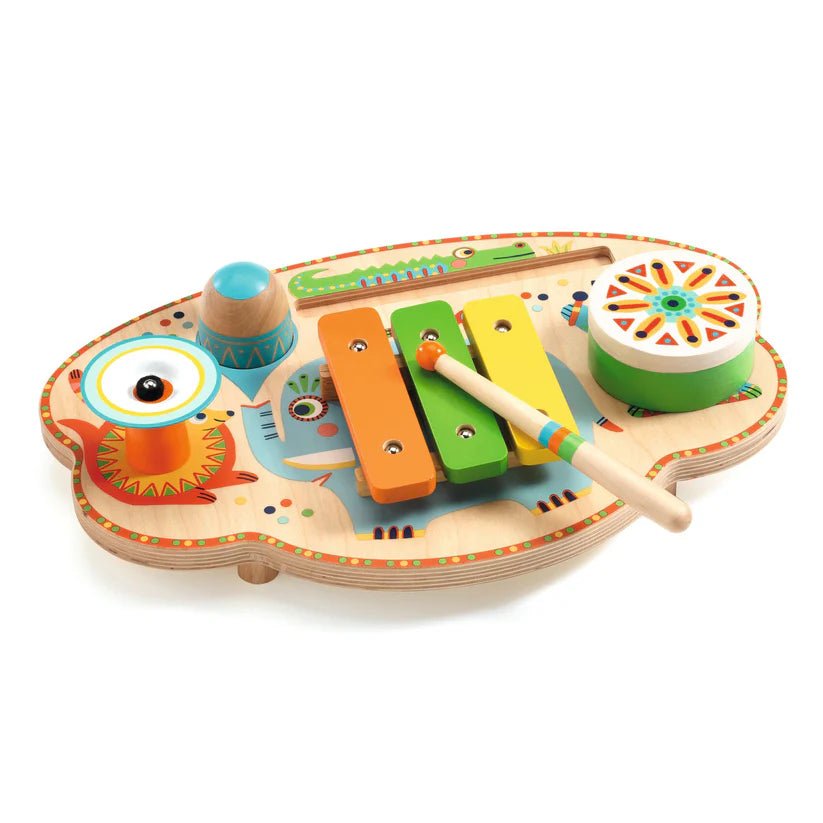 Djeco Animambo Set di strumenti musicali con base in legno - Emotions Toy