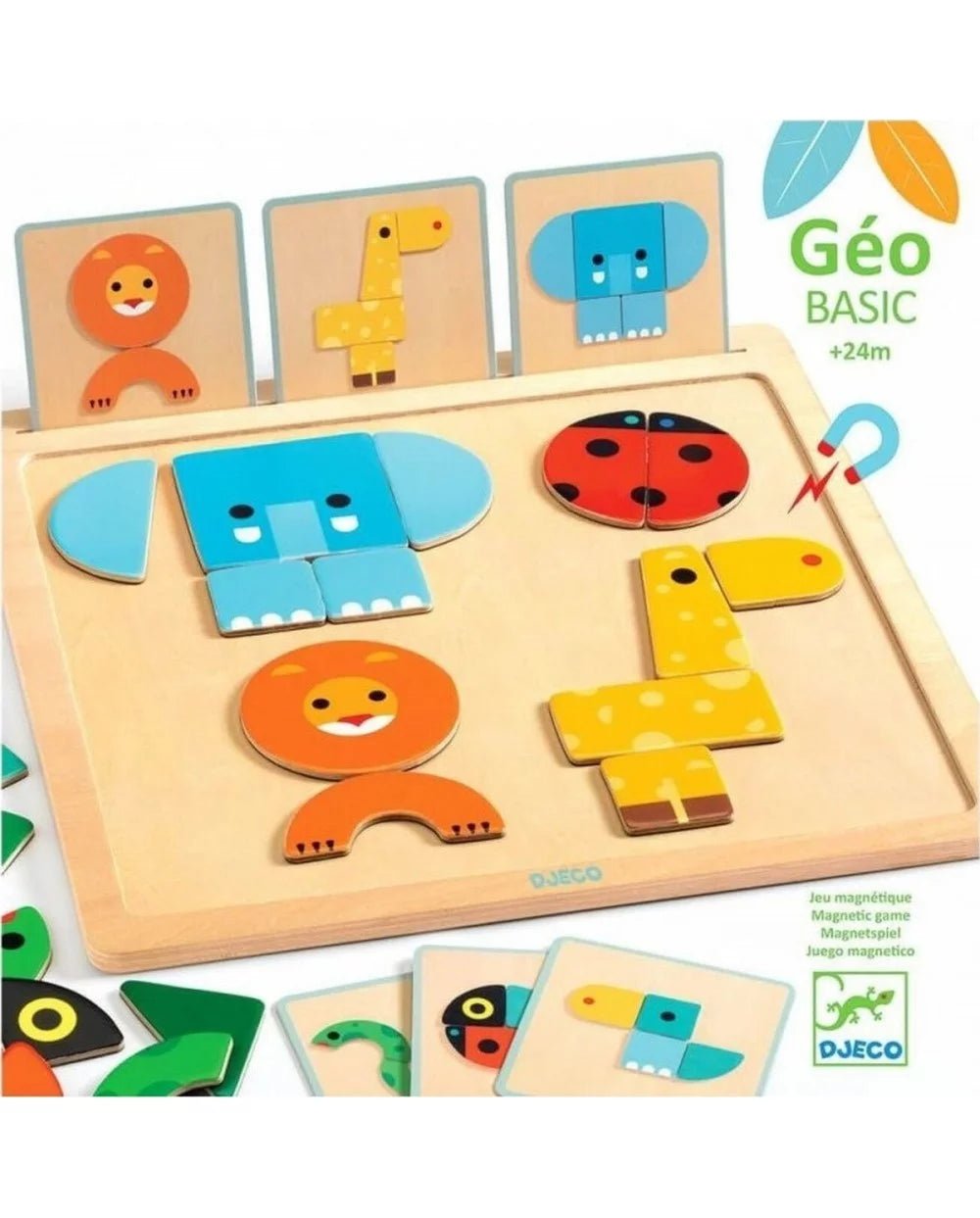 Djeco GeoBasic Gioco Magnetico in legno - Emotions Toy