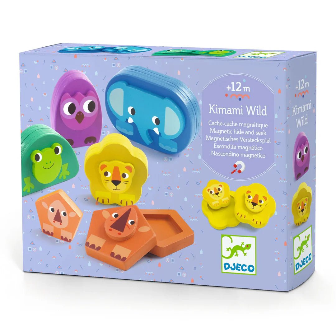 Djeco Kimami Wild Gioco di nascondino magnetico in legno - Emotions Toy