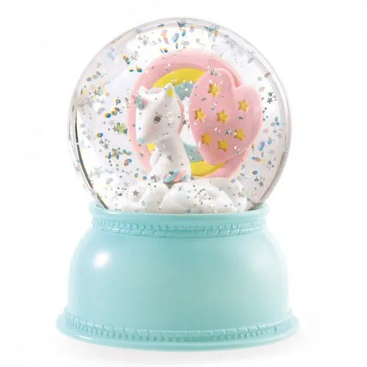 Djeco Little Big room Luce notturna a forma di palla di neve Unicorno - Emotions Toy