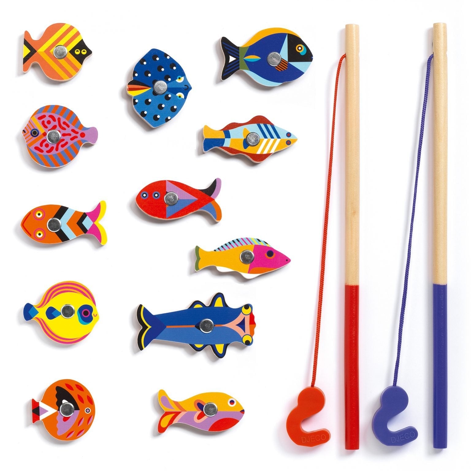 Djeco Magnetic's Fishing Graphic Pesca magnetica dei pesci Grafici in legno - Emotions Toy