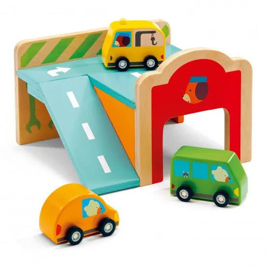 Djeco Mini garage con macchinine - Emotions Toy