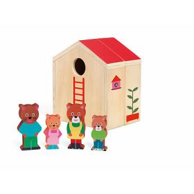 Djeco Minihouse Mini casa con la famiglia dei gatti in legno - Emotions Toy