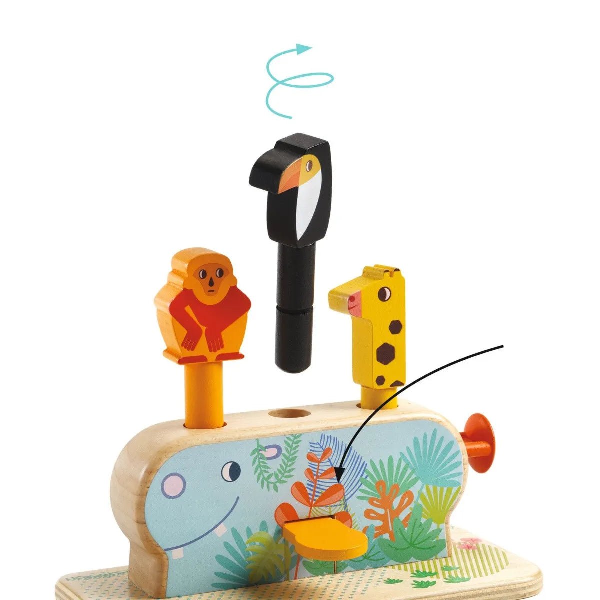 Djeco Multi Activity Pop Animaletti a molla in legno - Emotions Toy