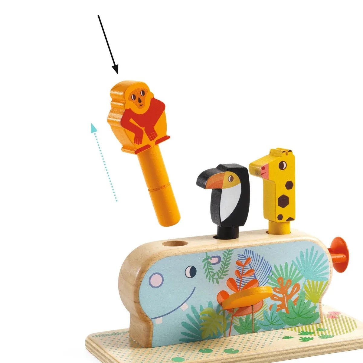 Djeco Multi Activity Pop Animaletti a molla in legno - Emotions Toy