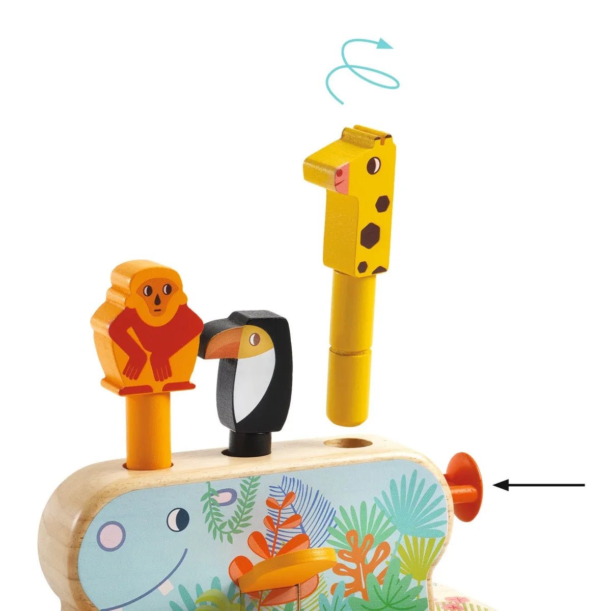 Djeco Multi Activity Pop Animaletti a molla in legno - Emotions Toy