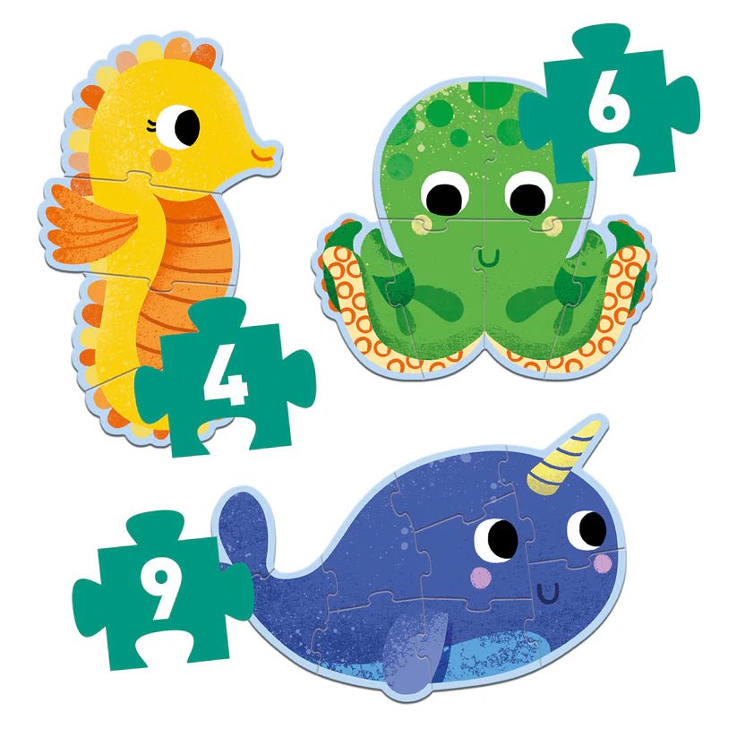 Djeco Primo Puzzle Nel mare 4, 6, 9 pezzi - Emotions Toy