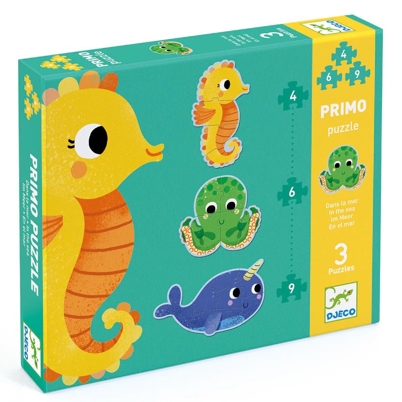 Djeco Primo Puzzle Nel mare 4, 6, 9 pezzi - Emotions Toy