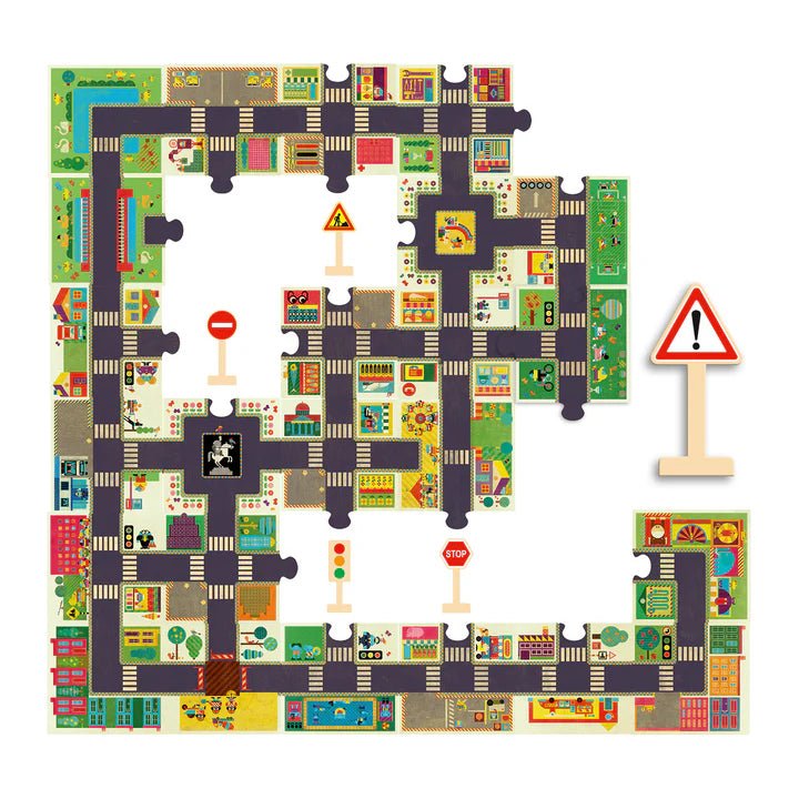 Djeco Puzzle gigante La città 24 pezzi - Emotions Toy