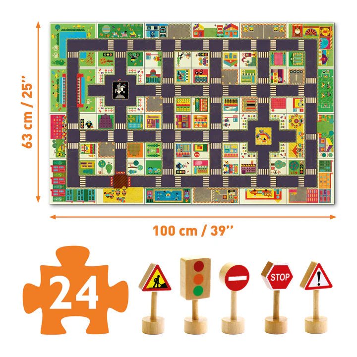 Djeco Puzzle gigante La città 24 pezzi - Emotions Toy