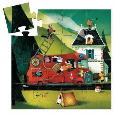 Djeco Puzzle Il camion dei pompieri 16 pezzi - Emotions Toy