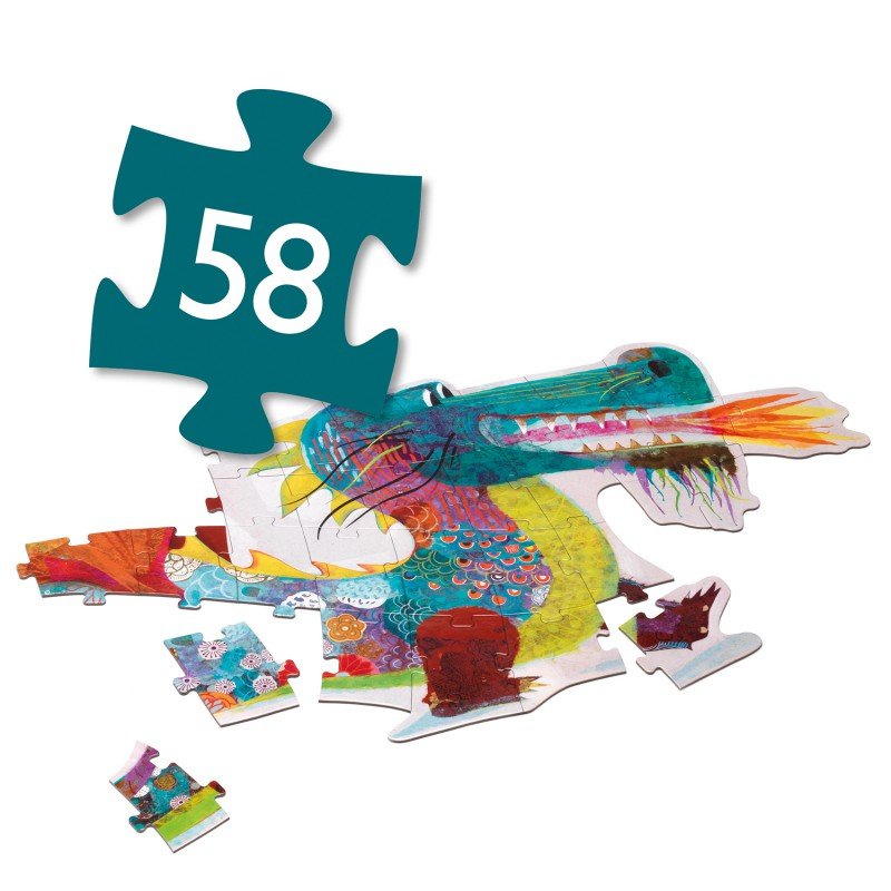 Djeco Puzzle Leon Il drago 58 pezzi - Emotions Toy