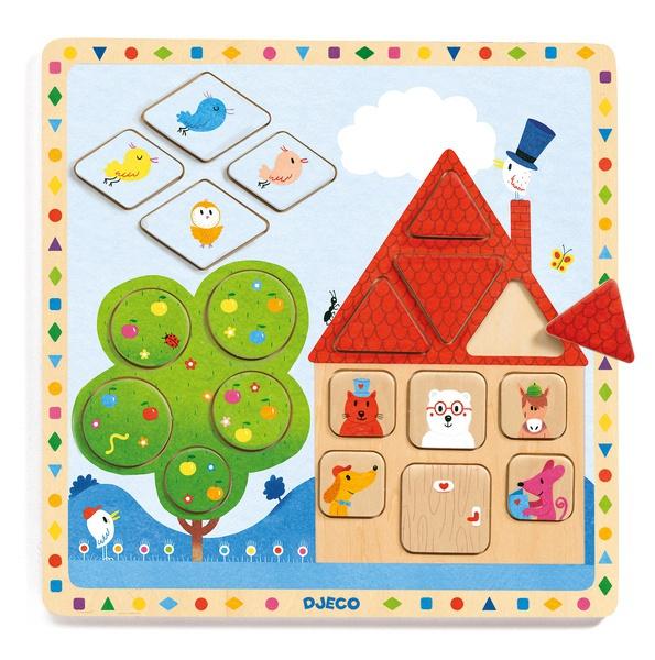 Djeco Puzzle Ludigeo Puzzle Forme geometriche in legno - Emotions Toy