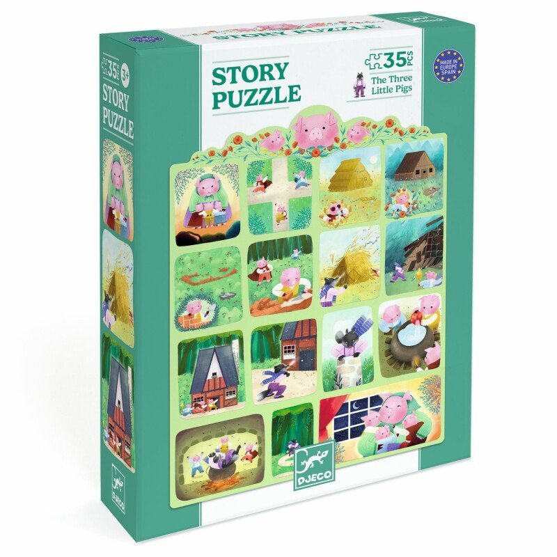 Djeco Puzzle Storia de I Tre Porcellini 35 pz - Emotions Toy