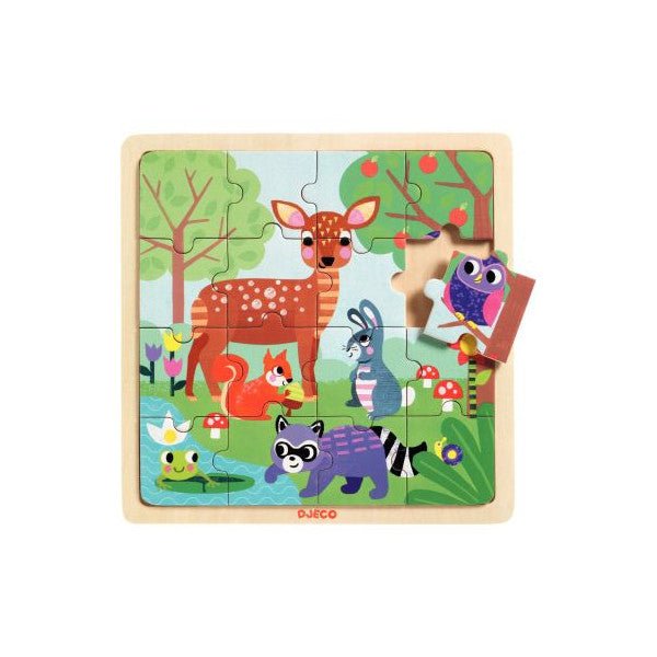 Djeco Puzzlo Forest Puzzle della Foresta in legno - Emotions Toy