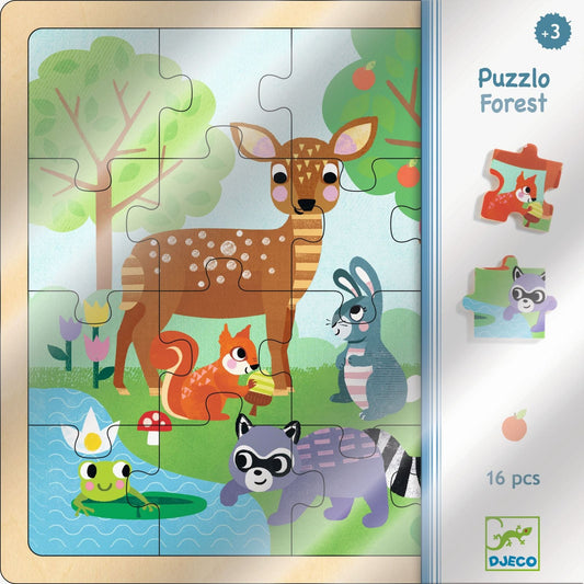 Djeco Puzzlo Forest Puzzle della Foresta in legno - Emotions Toy