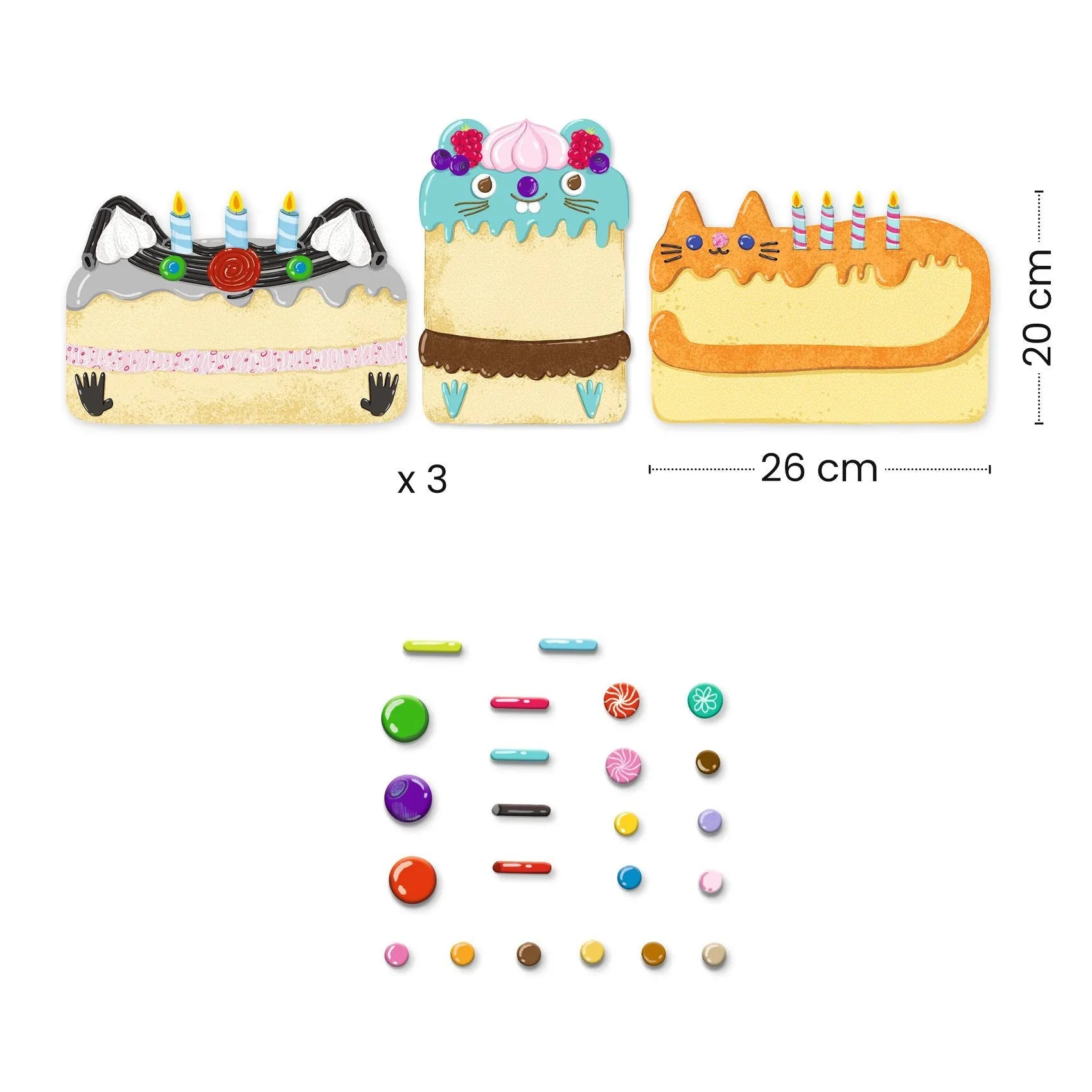 Djeco Set mosaici Torte e caramelle - Emotions Toy