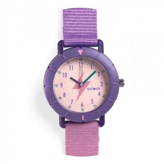 Djeco Ticlock Orologio al quarzo Fulmine Viola - Emotions Toy