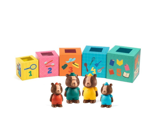 Djeco Topanihouse Cubi Impilabili con orsetti - Emotions Toy