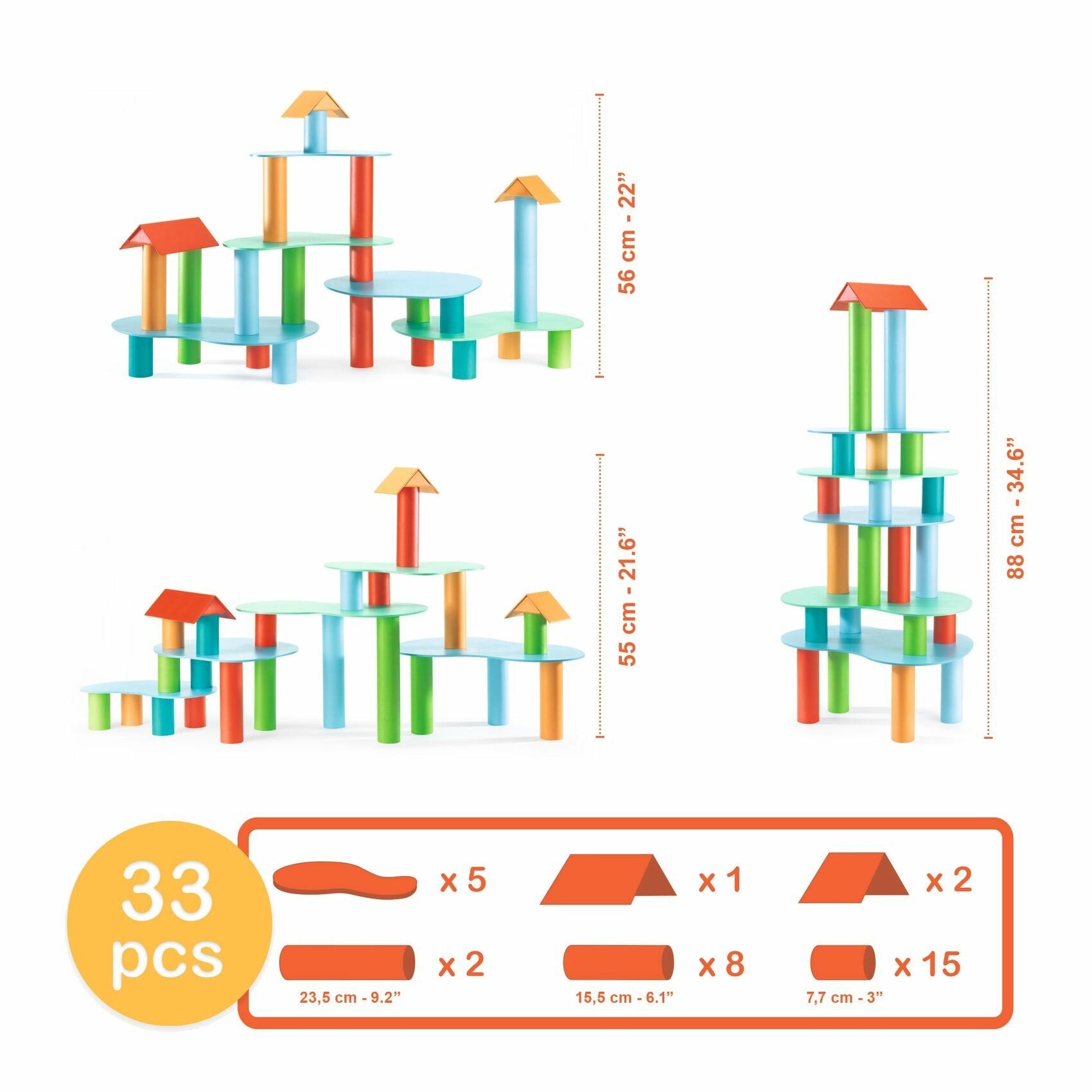 Djeco Tubulo Gioco di costruzione 33 pz - Emotions Toy