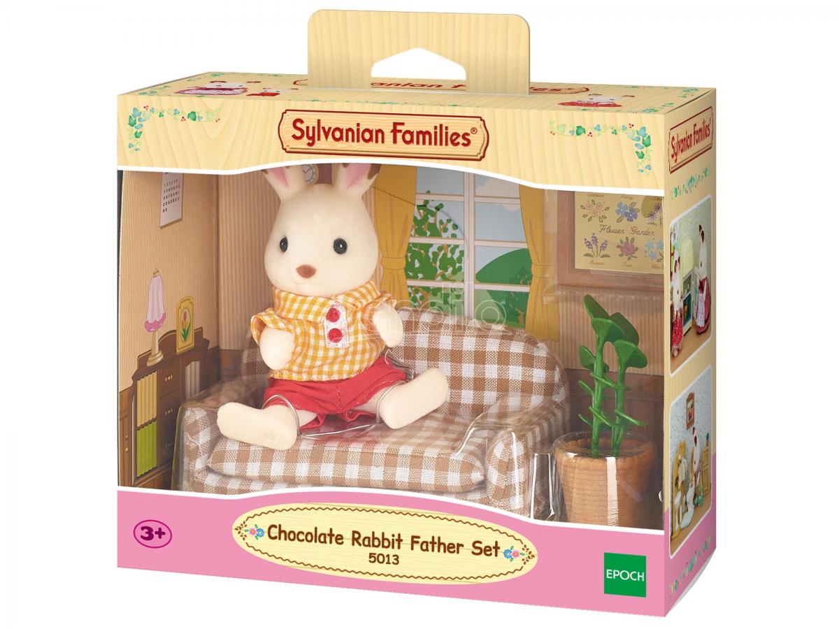 Epoch 5013 Sylvanian Family Papà coniglio Cioccolato con divano - Emotions Toy