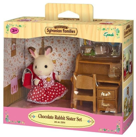 Epoch 5016 Sylvanian Family Sorella coniglio Cioccolato con scrivania - Emotions Toy