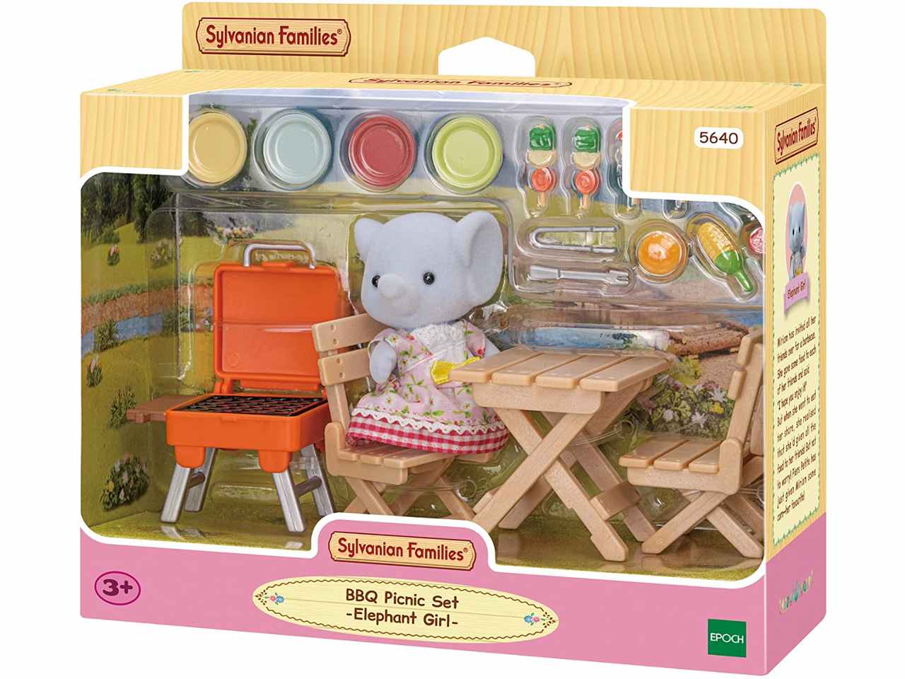 Epoch 5640 Sylvanian Family Set barbeque per picnic ragazza elefante - Emotions Toy