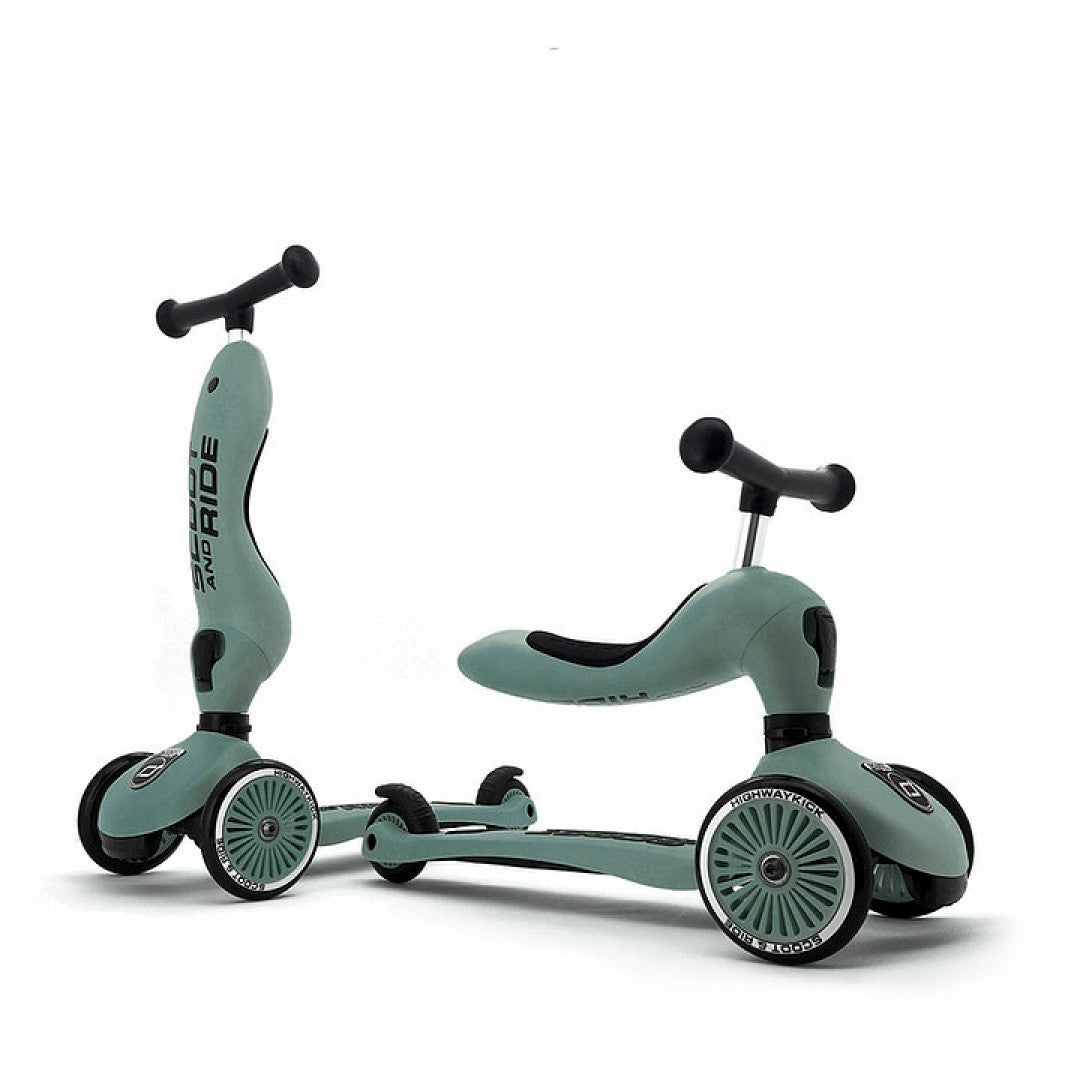 Scoot & Ride Highwaykick 1 Verde Forest Kickboard con Sedile - Emotions Toy