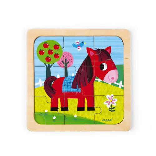 Janod Puzzle Cavallo Tornado in legno